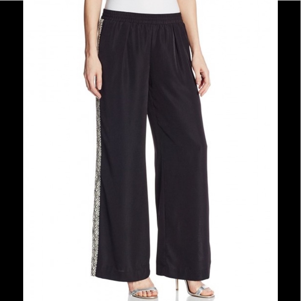 Sanctuary Side Stripe Elastic Waist Pants Black Med